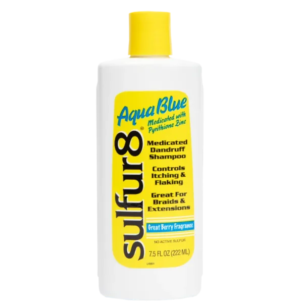 The New AquaBlue Medicated Dandruff Shampoo by Sulfur8.